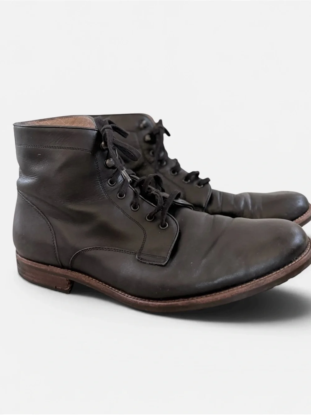 Warfield  & Grand black leather lace up boots